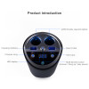ANLUD Bluetooth Wireless Car FM Transmitter Mp3 Player Cup Holder Handsfree Car Kit FM Radio Dual USB Car Cigarette Lighter Port