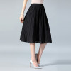 SNOW PINNACLE Women Chiffon Skirt Summer Thin Solid Pleated Skirts Womens Saias Midi Faldas Vintage Women Midi Skirt
