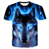 2024 Newest Wolf 3D Print Animal Cool Funny T-Shirt Men Short Sleeve Summer Tops T Shirt