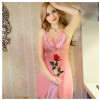 White Night Dress Female Fashion 2016 Women Silk Nightgowns Sexy Lace Chiffon V-Neck Camison Sexy Mujer Summer Satin Sleepwear