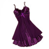 White Night Dress Female Fashion 2016 Women Silk Nightgowns Sexy Lace Chiffon V-Neck Camison Sexy Mujer Summer Satin Sleepwear