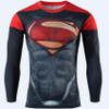 New Superhero Superman/Batman/Spiderman Men Long Sleeve T Shirt Compression Tights Tops Fitness T-shirt