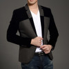 Mens new fashion formal jacket and blazer spring autumn winter coat slim fit melton red black blue male blaser 