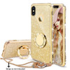 Jetjoy 3D Diamond 360 Degree Rotating Holder Ring Plating Soft TPU Glitter Bling Case for iPhone XrMax Case for iPhoneX Xr Xs 8p