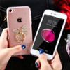 Luxury Diamond Crystal Bling butterfly Rhinestone with Finger Ring Phone Case For iphone 7 7Plus 8 8Plus Chic Glitter Back Cover