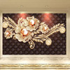 Beibehang Custom Wallpaper 3d Photo Murals Black Simple Jewelry Diamond Pearl Flower European Style TV Background 3d Wall paper