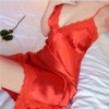 Women Sleep Dress Skirt Sexy-Lingerie Sleepwear Satin Silk Babydoll Lace Robes