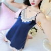 Jeseca New Sexy Silk Satin Sling Lace Sleepwear V-neck Solid Loose Plus Size Sleepshirts Mini Summer Autumn Home Wear Nightgowns