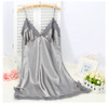 Plus Size Silk Lace Halter Slip Sleeping Dress Satin Nightgowns Women Sleepwear Sleeveless Night dress Sexy Lingerie Night Wear