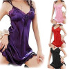 Erotic Porn Women Popular Sexy Satin Silk Nightgown Chemise Lace Robe Sleepwear Dress Accessories