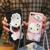 For samsung galaxy note 9 Mirror case Cartoon Hello Kitty Soft Phone Cases For SAM s9/ s9 plus matte back cover + Strap