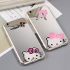 JAMULAR Cartoon Hello Kitty Mirror Cases For iphone X 7 6S Plus Soft Silicon Case For iphone 6 6S 8 Plus Phone Back Cover Fundas