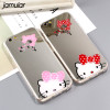 JAMULAR Cartoon Hello Kitty Mirror Cases For iphone X 7 6S Plus Soft Silicon Case For iphone 6 6S 8 Plus Phone Back Cover Fundas