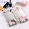 JAMULAR Cartoon Hello Kitty Mirror Cases For iphone X 7 6S Plus Soft Silicon Case For iphone 6 6S 8 Plus Phone Back Cover Fundas