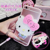 lovely Hello Kitty Mickey Mouse With mirror Silicone soft TPU cover For Samsung Galaxy S8 Plus S7 S7 edge phone case With chain