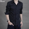 2018 New Autumn Fashion Brand Men Clothes Slim Fit Men Long Sleeve Shirt Men Polka Dot Casual Men Shirt Social Plus Size 2XL