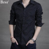 2018 New Autumn Fashion Brand Men Clothes Slim Fit Men Long Sleeve Shirt Men Polka Dot Casual Men Shirt Social Plus Size 2XL