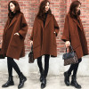 2019 New Women's Winter Jacket Loose Large Size Long Woolen Coat Cocoon Caramel Color Simple Coat Female Outwear S-2XL WYT546