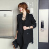 2018 Solid Long Style Black Women Jacket and Blazer Female Notched Collar Asymmetrical Chic Ladies Blazers feminino
