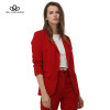 Bella Philosohy 2018 Spring Fashion Red Blazer Women OL Puff Sleeve Workwear Blazer Coat No Button Three Quarter Ladies Outwears