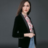 New arrival 2018 spring summer fashion women one button blazer patchwork stain collar slim black blazers outerwear