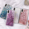 Heyytle Love Heart Liquid Phone Case For iPhone X 8 7 6S 6 Plus 5 5S 5C SE Quicksan Glitter Cute Soft Back Cover Shining Cases