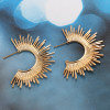  Exaggerated Big Half Circle Round Stud Earrings For Women Gold Color Sun Female Earring Ear Accessories Jewelry Brincos