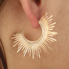  Exaggerated Big Half Circle Round Stud Earrings For Women Gold Color Sun Female Earring Ear Accessories Jewelry Brincos