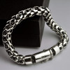 GAGAFEEL S925 Thai Silver Dragon Scale Pin Bracelet Men's Coarse Chain Handmade Vintage Fashion Personality Domineering Bracelet