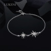 LUKENI New Design Personality Fashion Women S925 Sterling Silver Inlay Zircon The Stars Hand Catenary Temperament Jewelry 