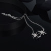 LUKENI New Design Personality Fashion Women S925 Sterling Silver Inlay Zircon The Stars Hand Catenary Temperament Jewelry 