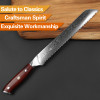 2018 XINZUO 9'' inch Bread Knife 73 Layers Damascus Top Quality Serrated Knives Kitchen Knife Cooking Tools with Rosewood Handle