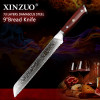 XINZUO  9'' inch Serrated Bread Knife Damascus Steel Rosewood Handle Kitchen Knives Brand High Quality Cake knife Cooking Tools 