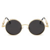 Retro Round Metal Steampunk Sunglasses Men Women Fashion Glasses Brand Designer Vintage Sunglasses High Quality UV400 Eyewear