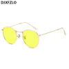DJXFZLO Luxury Sunglasses Women/Men Brand Designer Glasses Lady Oval Sun Glasses Small Metal Frame  Oculos De Sol Gafas