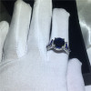 Elegant Flower ring 5ct Blue s AAAAA Cz Stone 925 Sterling silver Party wedding band ring for women men Finger Jewelry