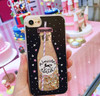 Glitter quicksand Lovely bottle Pattern case for iphone 6 6s 7 8 plus X  Dynamic liquid Bling Soft silicone TPU Phone Case