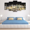 Printed Home Wall Decoration Frames Modular HD 5 Panel Islamic Muslim Mosque Landscape Painting On Canvas Art Modern Pictures