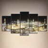 Printed Home Wall Decoration Frames Modular HD 5 Panel Islamic Muslim Mosque Landscape Painting On Canvas Art Modern Pictures