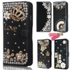  Diamonds Fan Tassel Butterfly PU Leather Wallet Pouch Flip Case Cover Black Cases For Samsung galaxy S3 4 5 6 7 Edge 8 PLUS