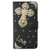  Diamonds Fan Tassel Butterfly PU Leather Wallet Pouch Flip Case Cover Black Cases For Samsung galaxy S3 4 5 6 7 Edge 8 PLUS