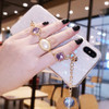 Fancy Pearl crystal stone tassel Diamond chain bracelet shell phone case cover For Samsung galaxy a5 j3 j5 j7 2017 2018 pro 