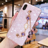 Fancy Pearl crystal stone tassel Diamond chain bracelet shell phone case cover For Samsung galaxy a5 j3 j5 j7 2017 2018 pro 