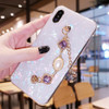 Fancy Pearl crystal stone tassel Diamond chain bracelet shell phone case cover For Samsung galaxy a5 j3 j5 j7 2017 2018 pro 