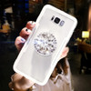 IMIDO Fashion Airbag Diamond Phone Case For Samsung Galaxy Note 8 S9 S8 Plus S7 Edge Glitter Transparent Rhinestone Stand Cover 