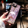 Diamond rabbit stand liquid phone case for iPhone 6 6s 7 8 plus XS max XR for Samsung galaxy s7 edge s8 s9 plus note 8 9 a8 plus