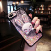 Diamond rabbit stand liquid phone case for iPhone 6 6s 7 8 plus XS max XR for Samsung galaxy s7 edge s8 s9 plus note 8 9 a8 plus