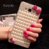 Sunjolly Pearl bowknot Diamond Case for Samsung Galaxy S8/S8 Plus S7 S6 Edge Plus S5 S4 Note 8 5 4 Rhinestone Cover coque fundas