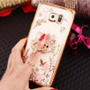 Luxury Diamond Soft TPU Crystal Rhinestone Glitter Phone Case For Samsung S8 J3 J5 J7 A3 A5 A7 2016 2017 With Ring Holder Stand