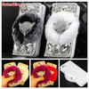 BotexBling DIY Fox Diamond fluffy plush Rabbit Fur Cover for samsung galaxy S6 edge plus s7 s5 s4 N5 N4 N8 s8 Flip Wallet Case 